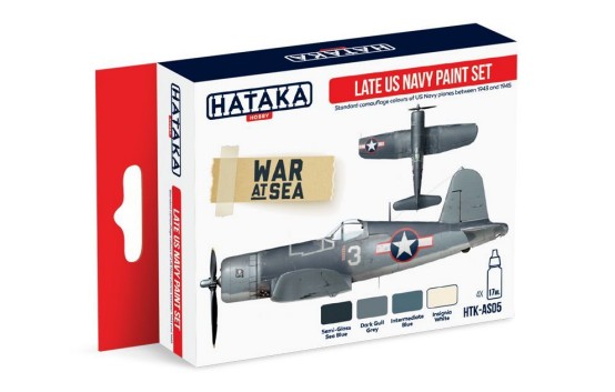 Image 0 of Hataka Hobby Late US Navy 1943-45 Camouflage Paint Set (4 Colors) 17ml Bottles