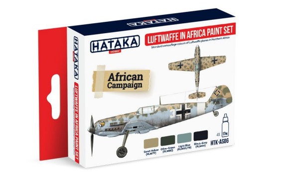 Hataka Hobby Luftwaffe in Africa Camouflage Paint Set (4 Colors) 17ml Bottles