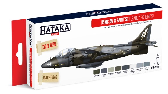 Hataka Hobby USMC AV8 Early Schemes 1970s-1990s Paint Set (8 Colors) 17ml Bottle