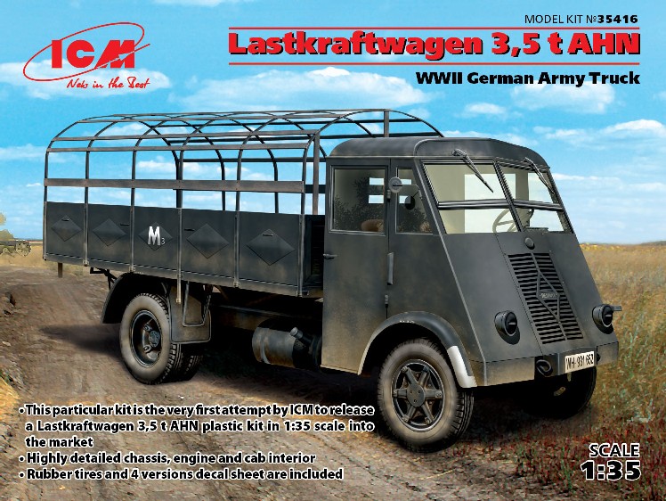ICM Models 1/35 WWII Lastkraftwagen 3,5t AHN Open Top German Army Truck