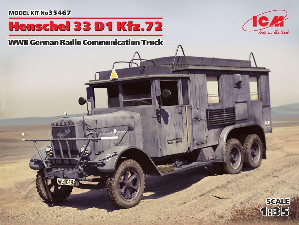 ICM Models 1/35 WWII Henschel 33 D1 Kfz 72 German Radio Communication Truck