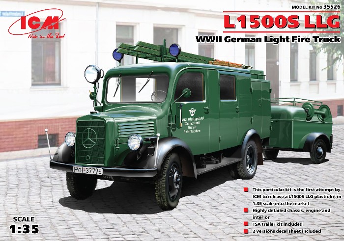 ICM Models 1/35 WWII L1500S LLG German Light Fire Truck