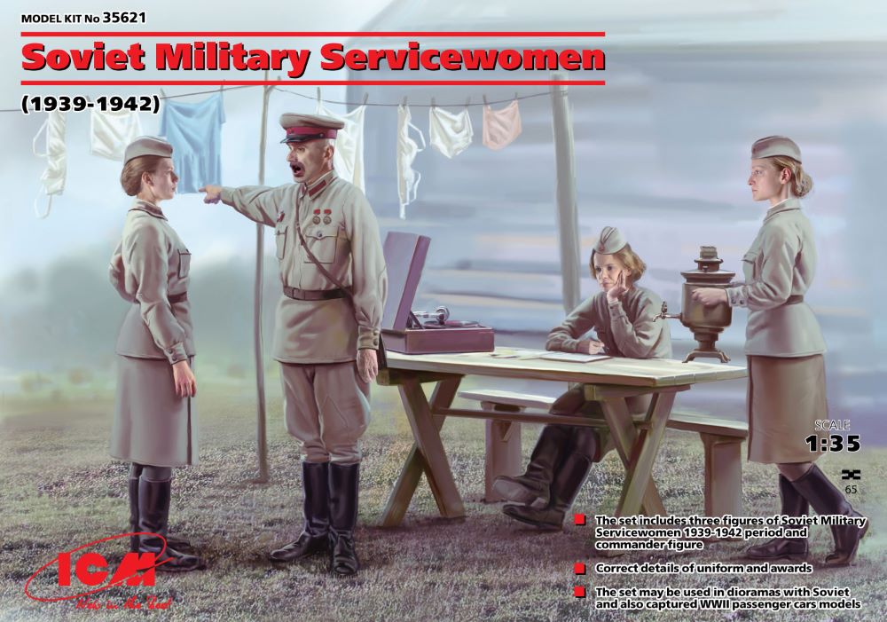 Image 0 of ICM Models 1/35 Soviet Service Women & Commander 1939-42 (4)
