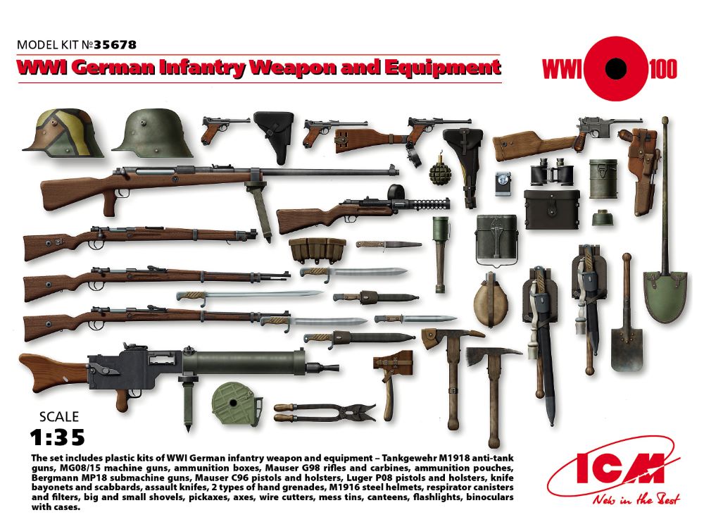ICM Models 1/35 WWI German Infantry Weapon & Equipment
