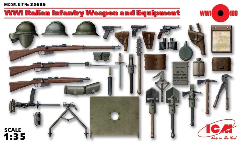 ICM Models 1/35 WWI Italian Infantry Weapons & Equipment
