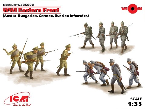 ICM Models 1/35 WWI Eastern Front Infantry Figure Set: Austro-Hungarian, German 