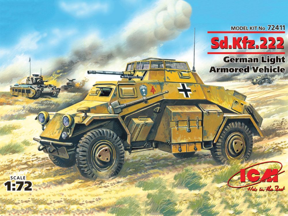 ICM Models 1/72 WWII SdKfz 222 Light Armored Vehicle