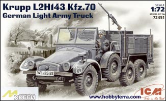 ICM Models 1/72 Krupp L2H143 Kfz 70 German Light Army Truck