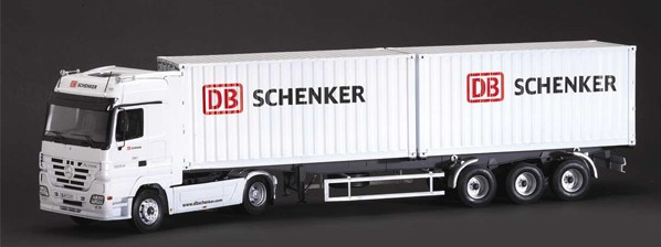 Image 0 of Italeri 1/24 Mercedes Benz Actros Tractor Trailer w/2 DB Schenker 20' Containers