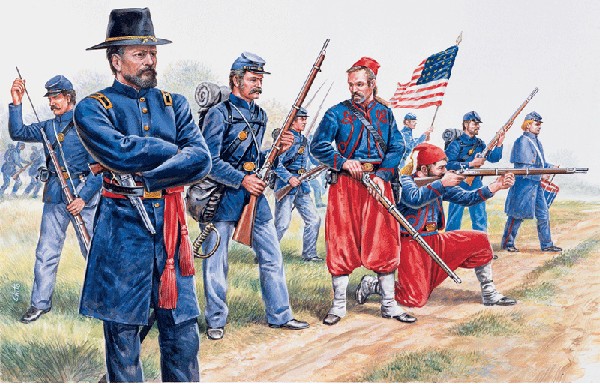 Italeri 1/72 American Civil War: Union Infantry & Zouaves (50)