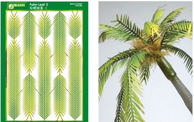 Image 0 of Js Work Models Multi-Scale Narrow Palm Leaves (Colored Paper)