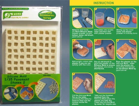 Image 0 of Js Work Models Silicone Mold for 1/35 Square Pavement Stones