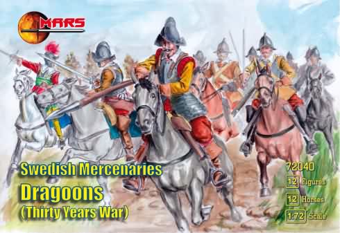 Image 0 of Mars Figures 1/72 Thirty Years War Swedish Mercenaries Dragoons (12 Mtd)