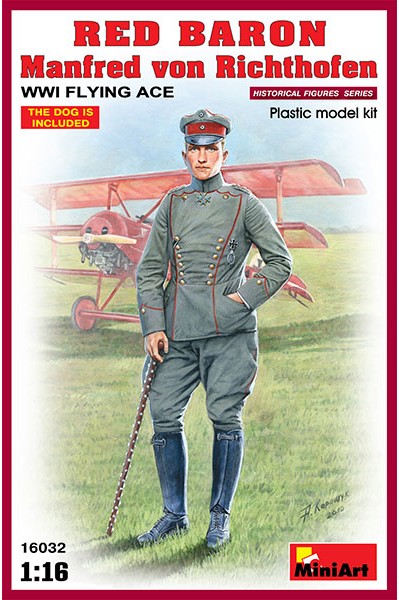 Miniart Models 1/16 Red Baron Manfred von Richthofen WWI Flying Ace