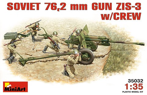 Image 0 of Miniart Models 1/35 ZIS3 WWII Soviet 76,2mm Divisional Field Gun w/5 Crew (D)