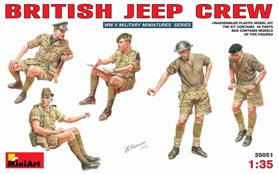 Image 0 of Miniart Models 1/35 British Jeep Crew (5)