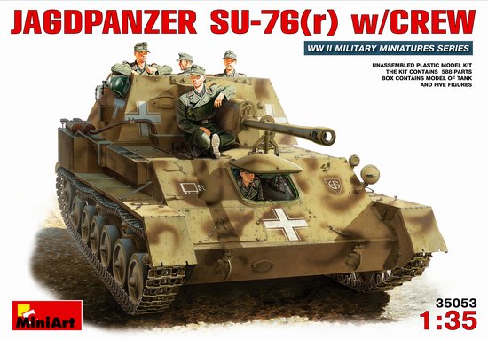 Miniart Models 1/35 Jagdpanzer Su76(r) Tank w/5 Crew