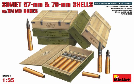 Image 0 of Miniart Models 1/35 Soviet 57mm & 76mm Shells w/Ammo Boxes