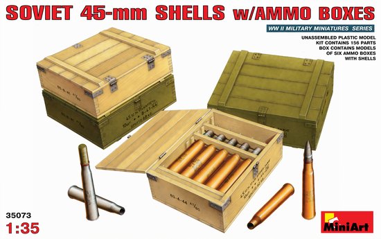 Image 0 of Miniart Models 1/35 Soviet 45mm Shells w/Ammo Boxes