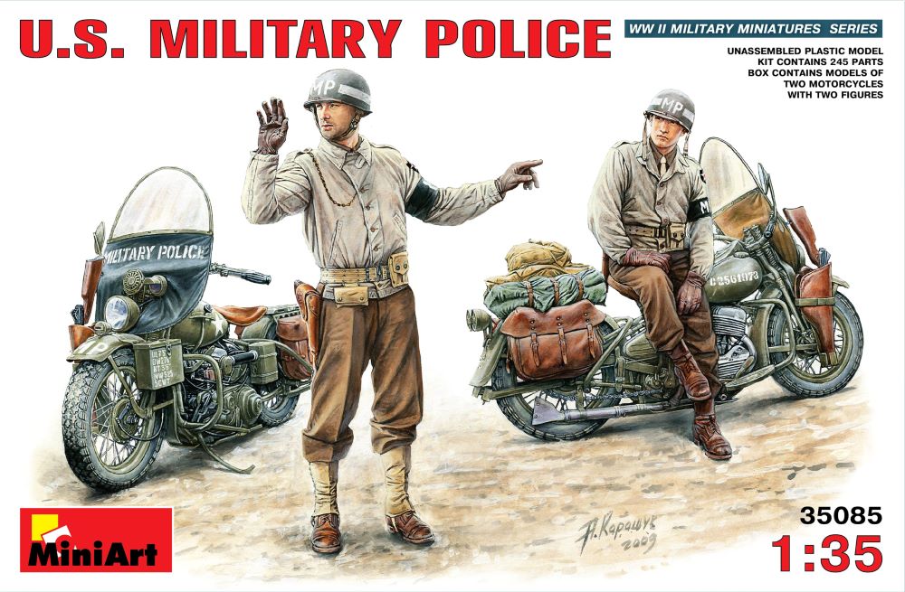 Image 0 of Miniart Models 1/35 US Military Police 2 w/2 Motorcycles