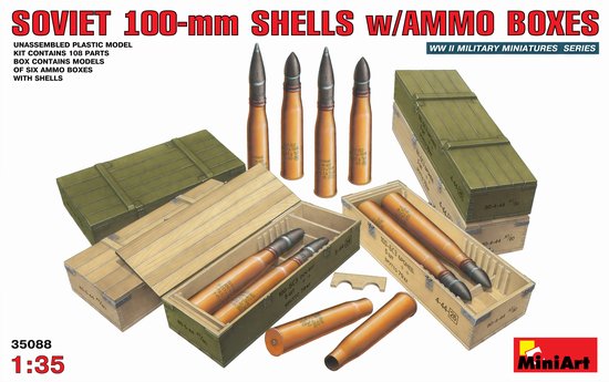 Miniart Models 1/35 Soviet 100mm Shells w/Ammo Boxes