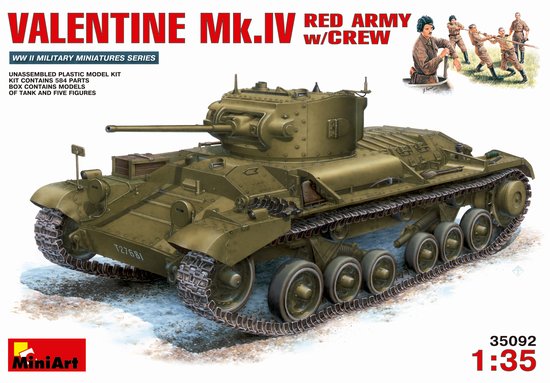 Image 0 of Miniart Models 1/35 Valentine Mk IV Red Army Tank w/5 Crew