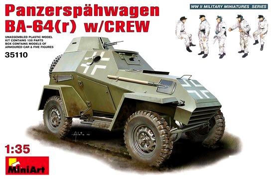 Miniart Models 1/35 Panzerspahwagen BA64(r) w/5 Crew