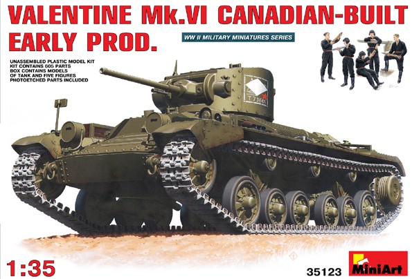 Image 0 of Miniart Models 1/35 Valentine Mk VI Canadian-Built Early Tank w/5 Crew