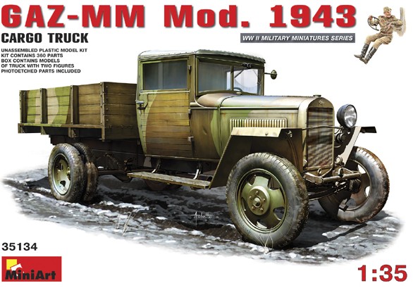 Image 0 of Miniart Models 1/35 GAZ-MM Model 1943 Cargo Truck w/Figure