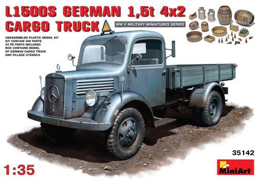Image 0 of Miniart Models 1/35 L1500S 1.5-Ton 4x2 German Cargo Truck