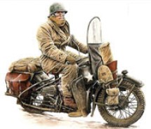 Image 0 of Miniart Models 1/35 US Motorcycle WLA w/Rider