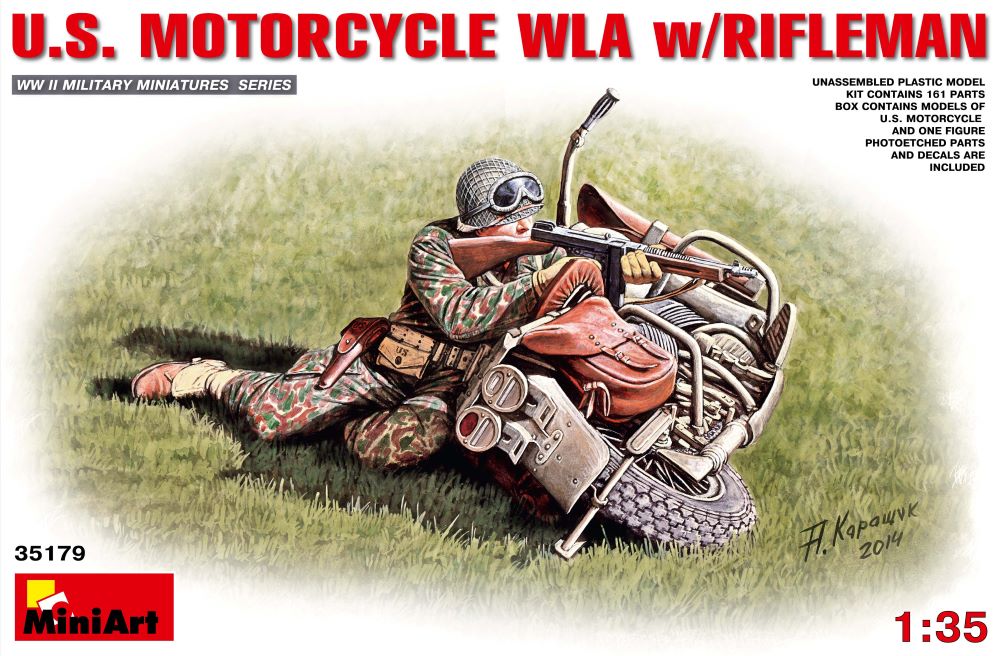 Image 0 of Miniart Models 1/35 US Motorcycle WLA w/Rifleman