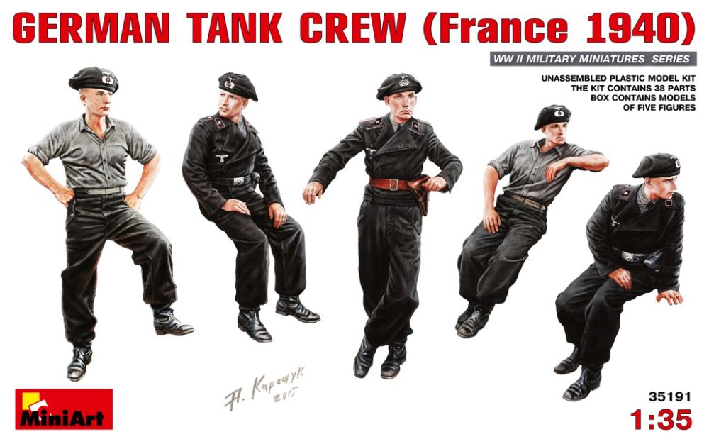 Miniart Models 1/35 German Tank Crew France 1940 (5) (New Tool)