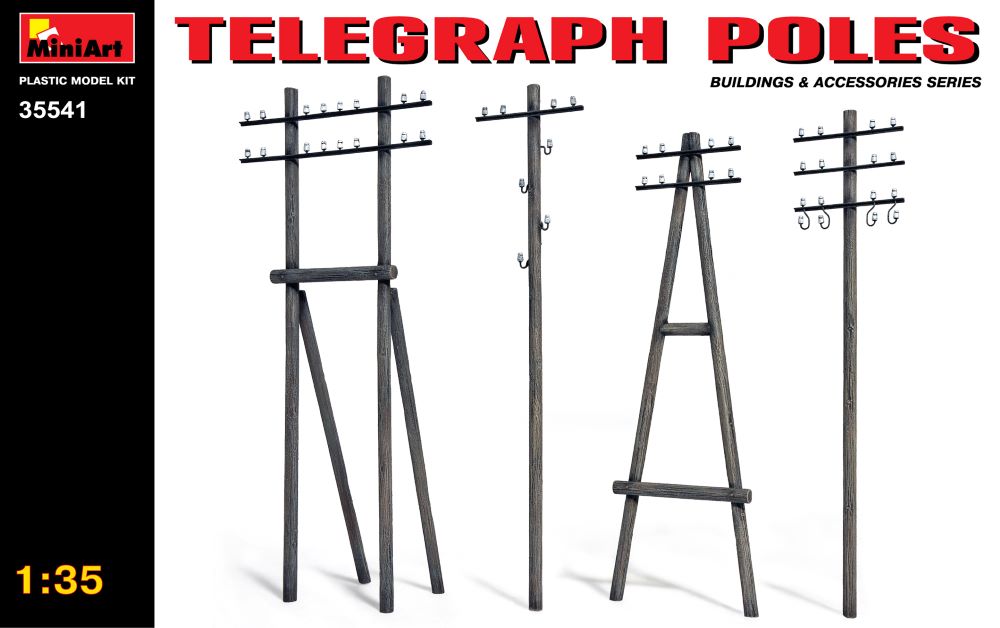 Image 0 of Miniart Models 1/35 Telephone Poles (Various Types)