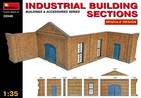 Miniart Models 1/35 Industrial Brick Type Building Sections Module Design (Re-Is