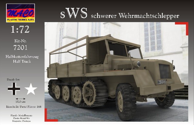 Image 0 of Maco Plastic Model Kits 1/72 WWII German sWS Halftrack