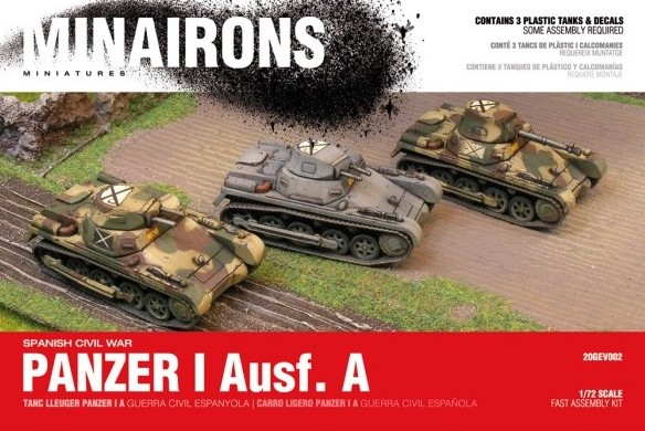 Image 0 of Minirons Models 1/72 Spanish Civil War: Panzer I Ausf A Tank (3) (Plastic) 