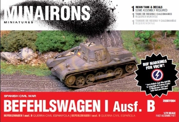 Minirons Models 1/72 Spanish Civil War: PzBefehslwagen I B (1) (Resin)