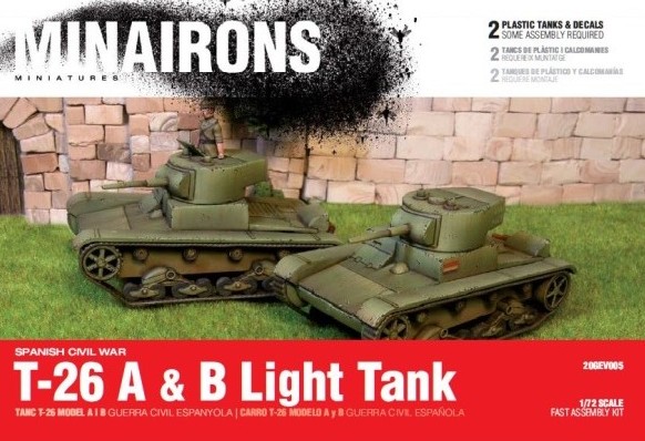 Minirons Models 1/72 Spanish Civil War: T26A/B Light Tank (2) (Plastic) 