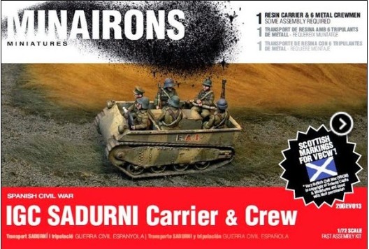 Image 0 of Minirons Models 1/72 Spanish Civil War: IGC Sadurni Carrier (1) w/Crew (Resin)