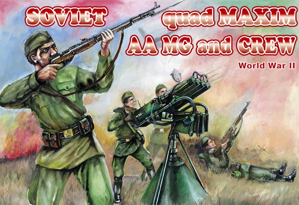 Orion Figures 1/72 WWII Soviet Quad Maxim AA MG (3) w/15 Crew