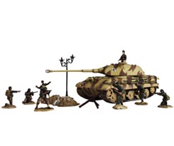 Image 0 of Forces Of Valor Unimax 1/72 German King Tiger Tank & Soldiers Set France 1944 (D