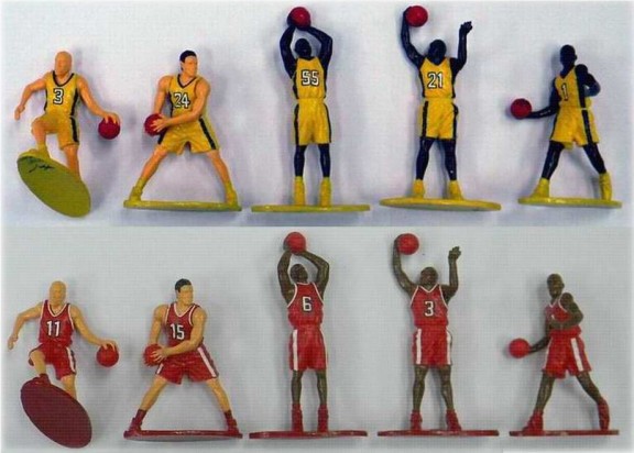 Image 0 of Basketball Action Figure Playset Yellow & Red Figures Set 102