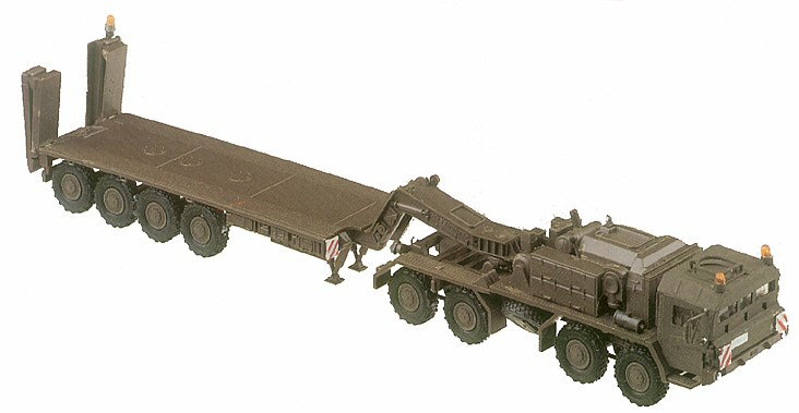 Image 0 of Herpa Minitanks 1/87 Elefant 8-Axle Transport Armored Truck w/Flatbed Trailer