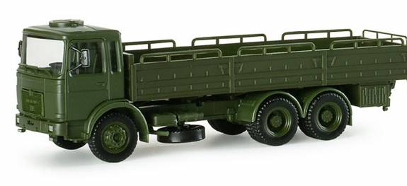 Image 0 of Herpa Minitanks 1/87 MAN LKW 10-Ton 6x4 German Army Cargo Truck (Olive Green)