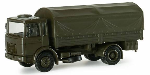 Image 0 of Herpa Minitanks 1/87 MAN LKW 5-Ton German Army Cargo Truck w/Round Canvas-Type C