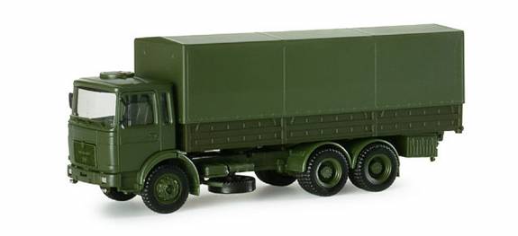 Image 0 of Herpa Minitanks 1/87 MAN LKW 10-Ton German Army Cargo Truck w/Tarpaulin (D)