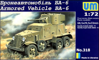 Image 0 of Unimodels Plastic Model Kit 1/72 BA6 Russian Armored Vehicle