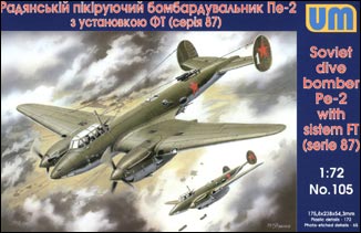 Unimodels Plastic Model Kit 1/72 Petlyakov Pe2 Soviet Dive Bomber w/FT MG Turret