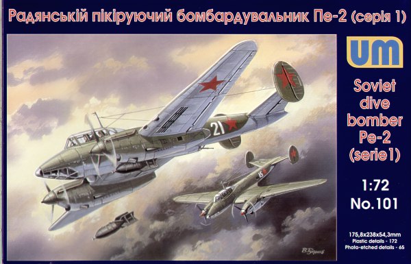 Unimodels Plastic Model Kit 1/72 Pe2 Early Soviet Dive Bomber